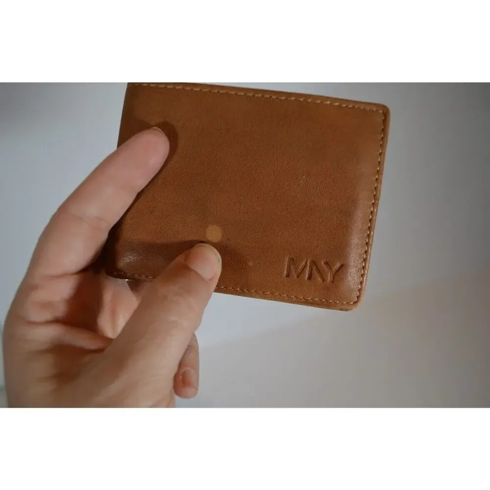 Marc New York Genuine Leather Bifold Wallet Andrew Marc Camel Whiskey‎ Color
